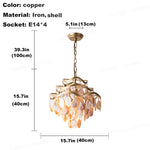 chandelier cuivre coquillages cristaux suspension moderne bohème lumières lumières lumières