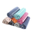 serviette bain rayée 100x180cm coton biologique séchage rapide franges classique rose gris bleuclair