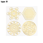 sticker decoratif geometrique or argent adhhesif moderne abstrait variété formes différentes taille