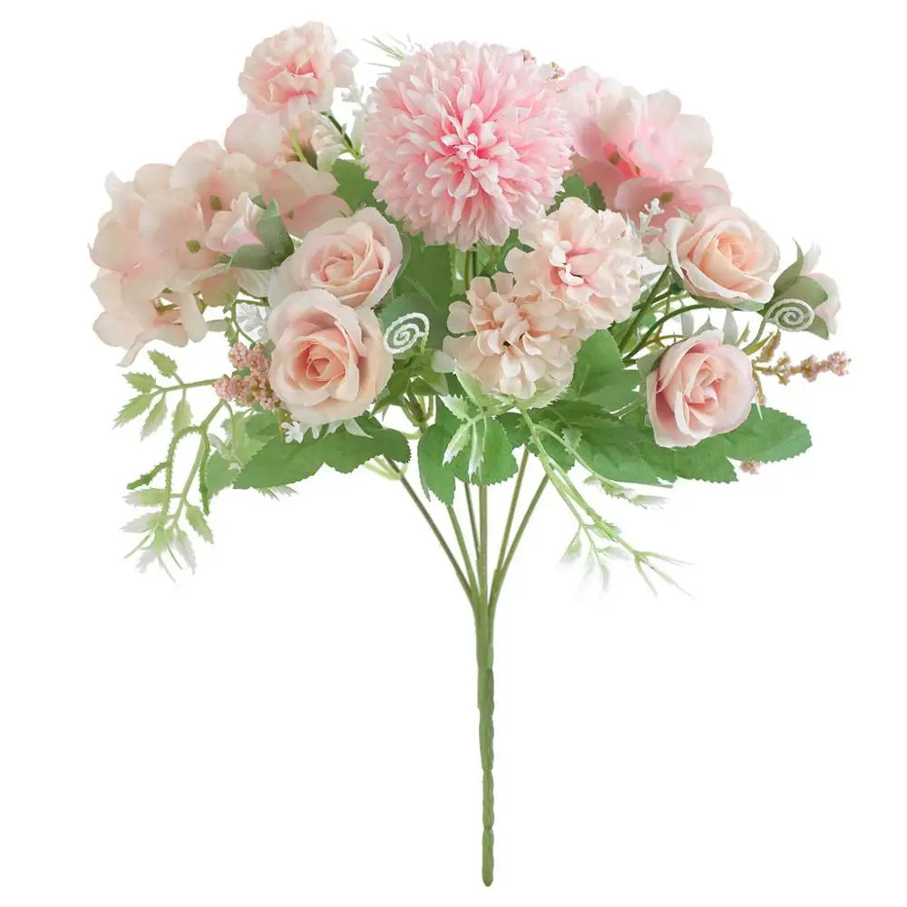 bouquet fleurs artificielles rose clair blanc bleu vert decoration maison classique romantiqueintérieurévénementmariage