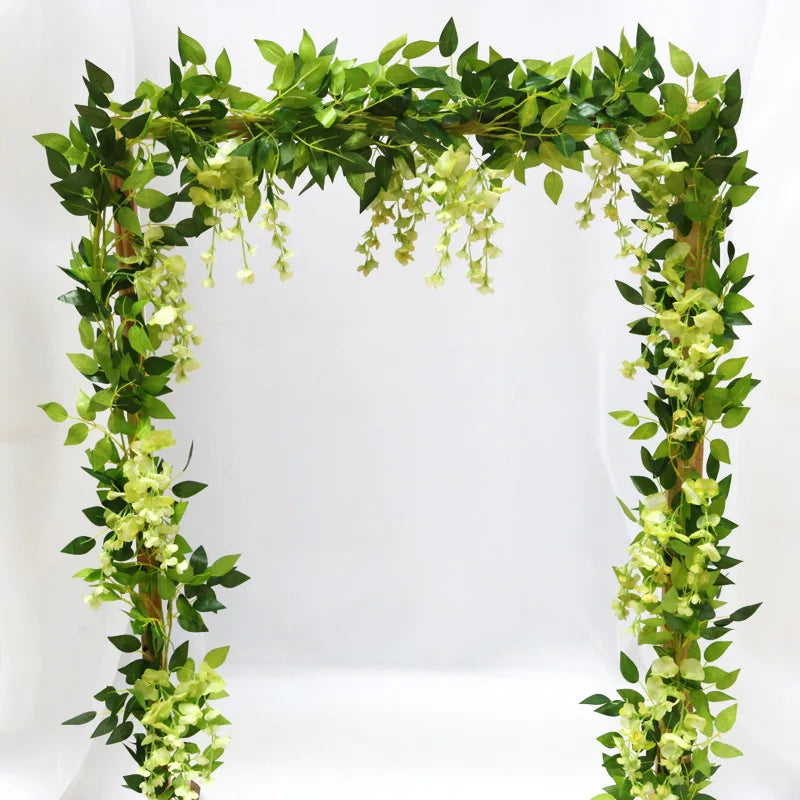 guirlande végétale hortensia vert blanc rose décoration mariage anniversaire intérieur naturelle artificielle