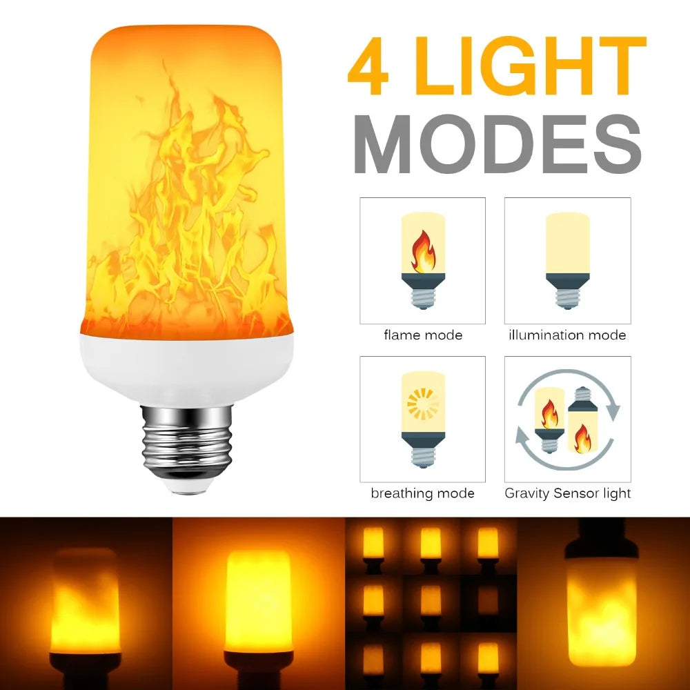 ampoule led effet flamme moderne 3w 6w 8w e27 e14 b22 blanc orange jaune