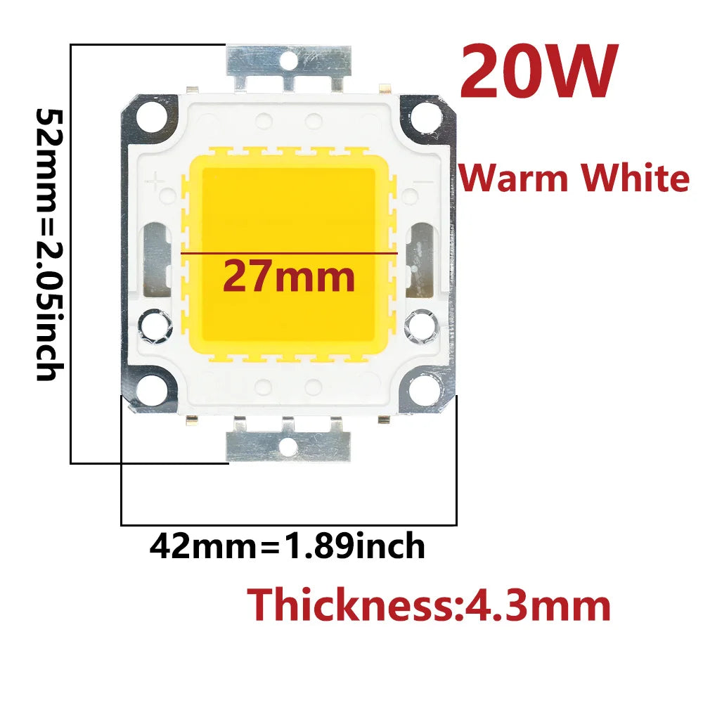 module led blanc jaune 20w 30w 50w cold white warm white aluminium