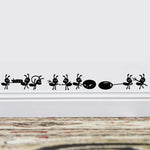 autocollant mural dessin animé fourmis noires silhouettes insectes objets chambre enfants decoration maison