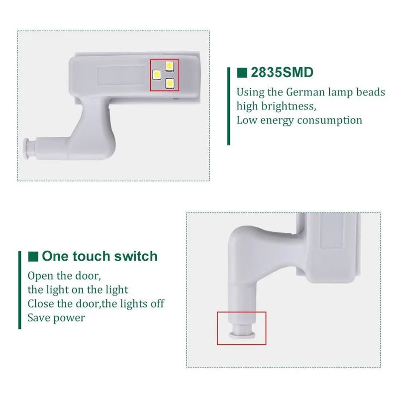 lampe led blanc moderne batterie sèche vis fixe chambre cuisine 6v flux lumineux bas