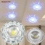 lampe encastrée cristal verre transparent moderne décoration éclairage led cuisine salon restaurant