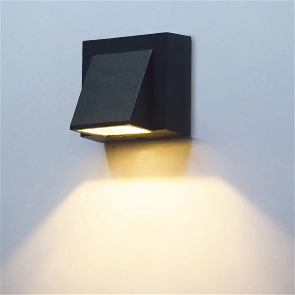 applique murale led moderne étanche ip65 noir mat extérieure 10w 220v