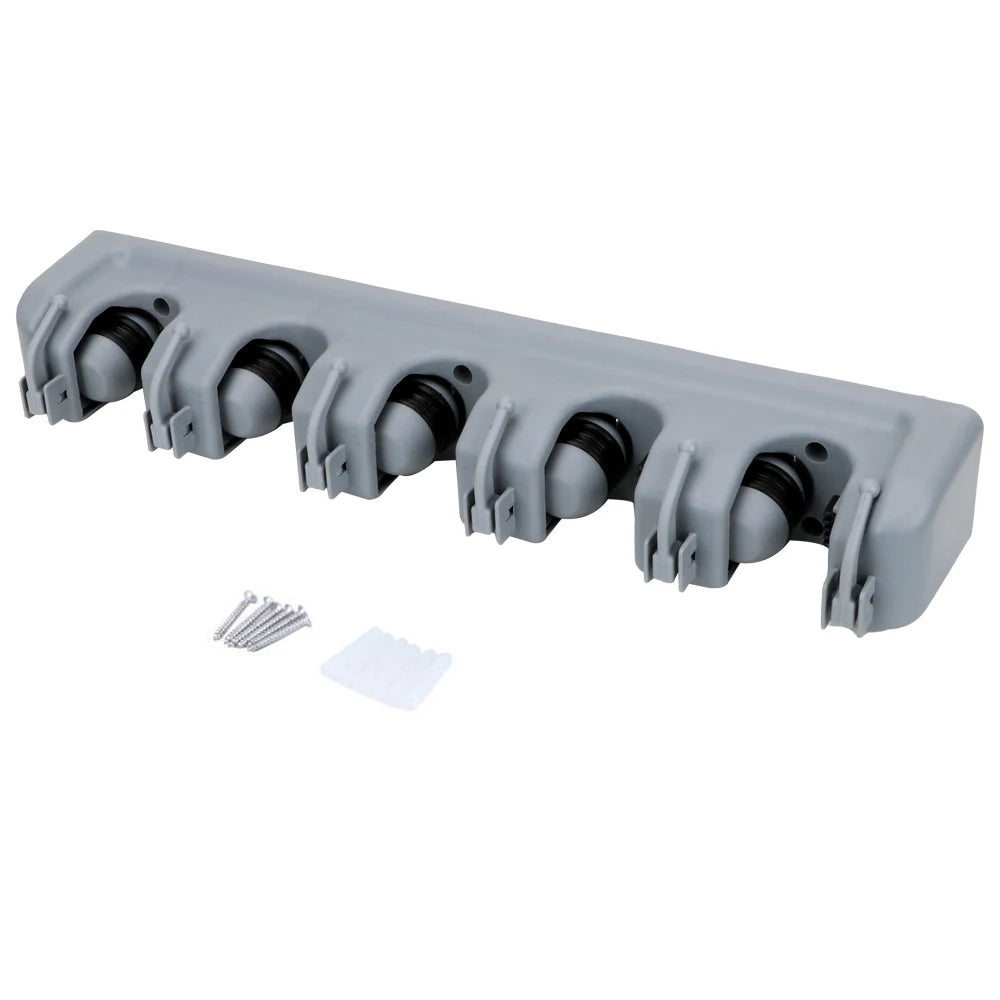 porte balai mural gris moderne adhésif support rangement balais accessoires nettoyage