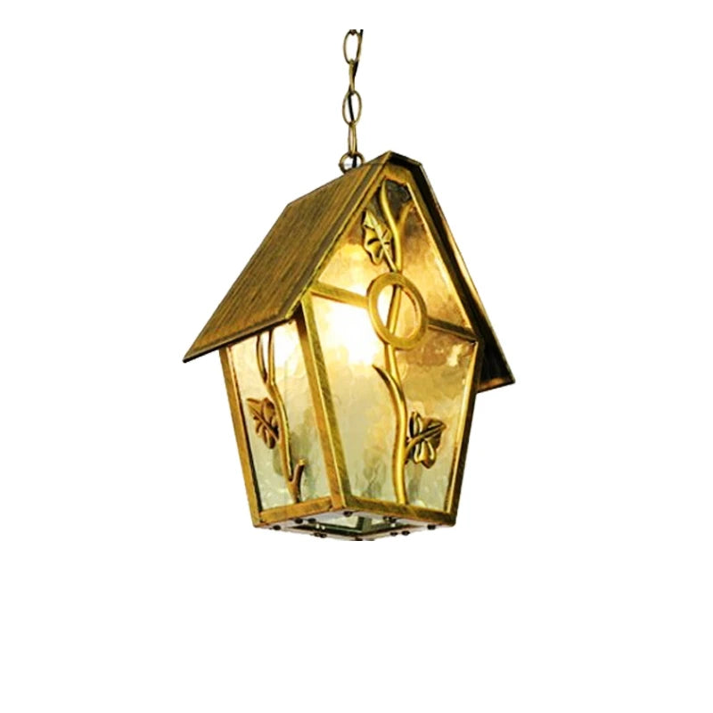 lampe suspendue art nouveau feuilles dorées verre translucide salon chambre étudié assemble facile