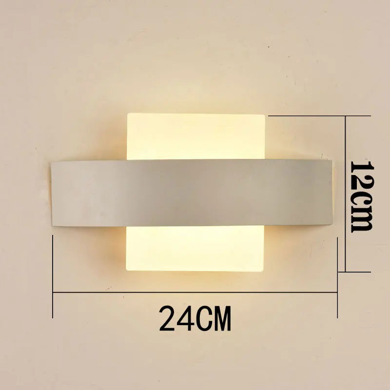 applique murale moderne noir blanc rectangulaire ronde 90 260V LED 60 249 lumens chambre
