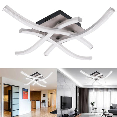 Plafonnier LED suspendu moderne noir avec design incurvé