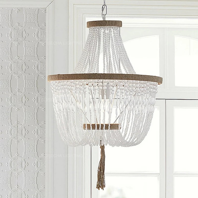suspension lumineuse moderne bois blanc rose beige métallique chambre enfant