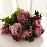 bouquet fleurs artificielles pivoine romantique intérieur décoration maison anniversaire mariage baby shower