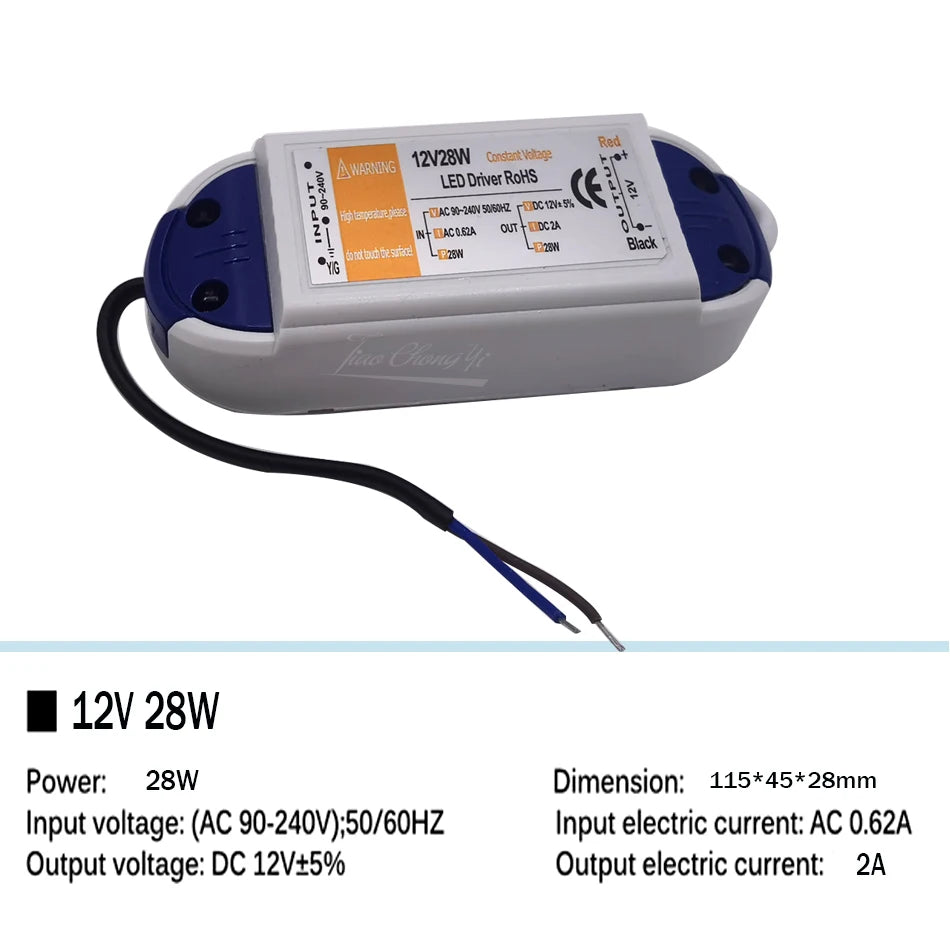 transformateurs led 5v 12a 60w 20a 100w blanc bleu moderne câbles pvc rohs ccc
