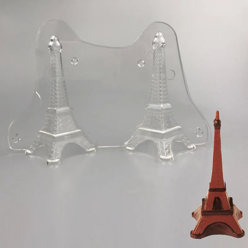 moule chocolat tour eiffel transparent deco pâtisserie oolits dorés fixations pâtisserie française