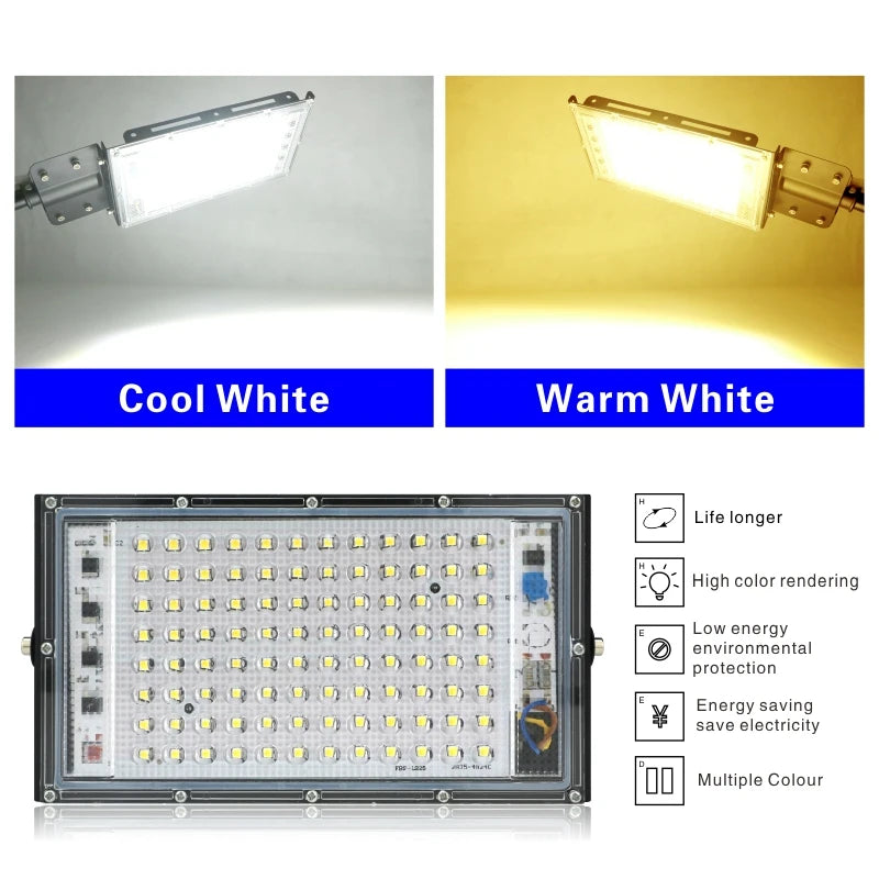 projecteur rue led ip65 noir moderne 220v 100w flux lumineux vis fixation aluminium contemporain