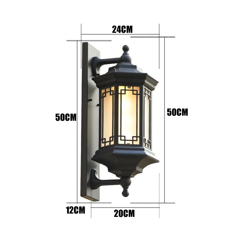 lampe murale classique noir grille géométrique extérieure led hydrofuge aluminium polycarbonate industrialisée