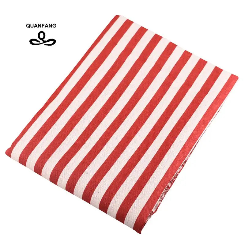 tissu coton lin rayures rouge blanc festif décontracté 150cm largeur couture meubles coussins couvertures