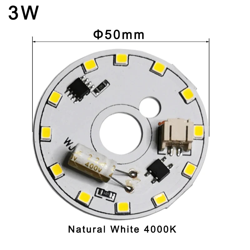ampoule led plaque 3w 6w 12w 18w blanc naturel deux couleurs moderne certification 220v