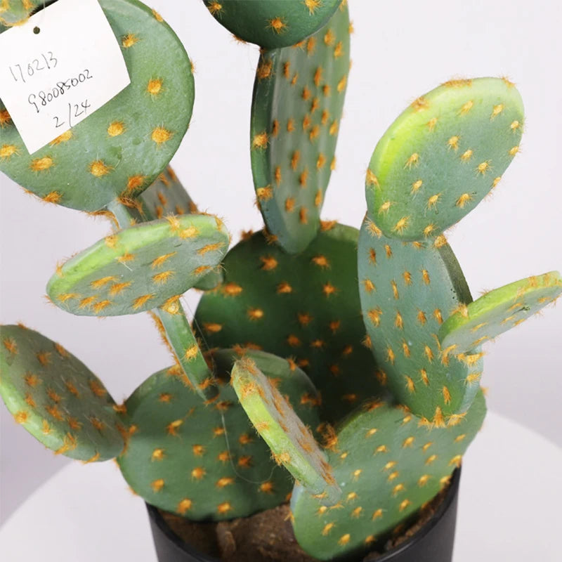 plantes artificielles vertes points dorés moderne décoration extérieure pot noir arrangement fleuri cactus succulente