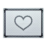 serviettes silicone points blancs noir rose bordure dentelle nail art classique coeurs pliableswasher resistant