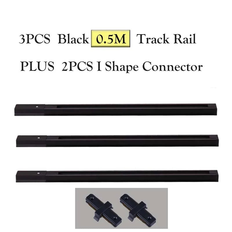 rails lumière led blanc noir moderne connecteurs ampoules led