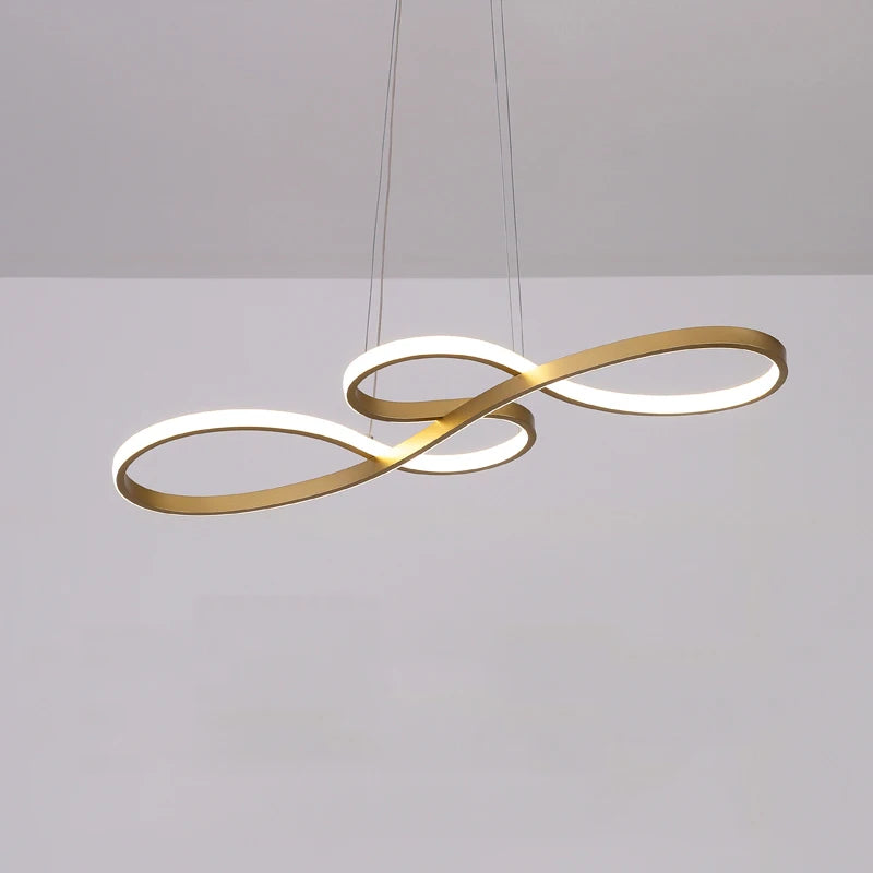 suspension lumineuse moderne infini noir blanc or 75cm 249lm led dimmable
