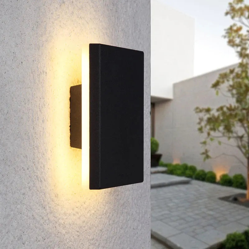 éclairage led moderne applique murale imperméable adhésive noire extérieure 150mm ip65