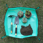 tapis jardinage vert texture tissée moderne imperméable paires gants pinces pots plantes