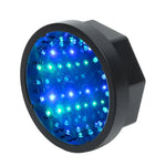 décoration lumineuse effet optique led bleu rouge violet moderne