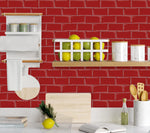 carreaux muraux 3d rouges adhésifs modernes lot pièces brillants décoration intérieure