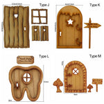 porte ronde bois clair motif cœur rustique ornement maison poupée