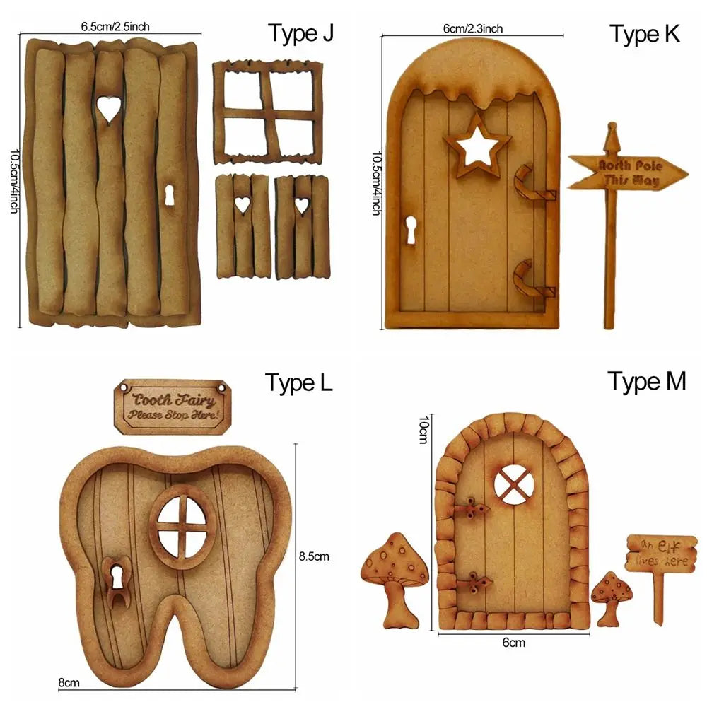 porte ronde bois clair motif cœur rustique ornement maison poupée