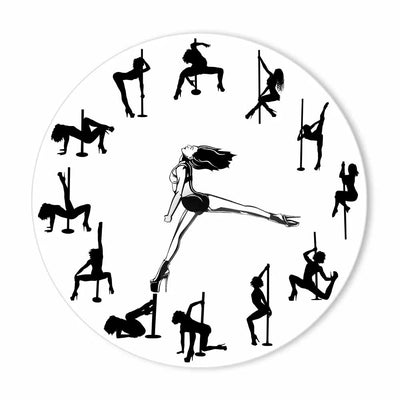 Horloge murale Pole Dancer design original noir