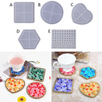 Moule en silicone transparent pour sous-verres en mosaïque DIY