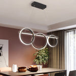 suspension lumineuse moderne blanc noir circulaire contemporaine salon chambre hall