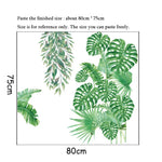 Stickers muraux feuilles tropicales moderne adhésifs chambre salon 80cm 75cm PVC verts différents