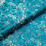 tissu brocart fleurs rouge rose jaune bleu polyester durable qualité jacquard teint decoration materiau
