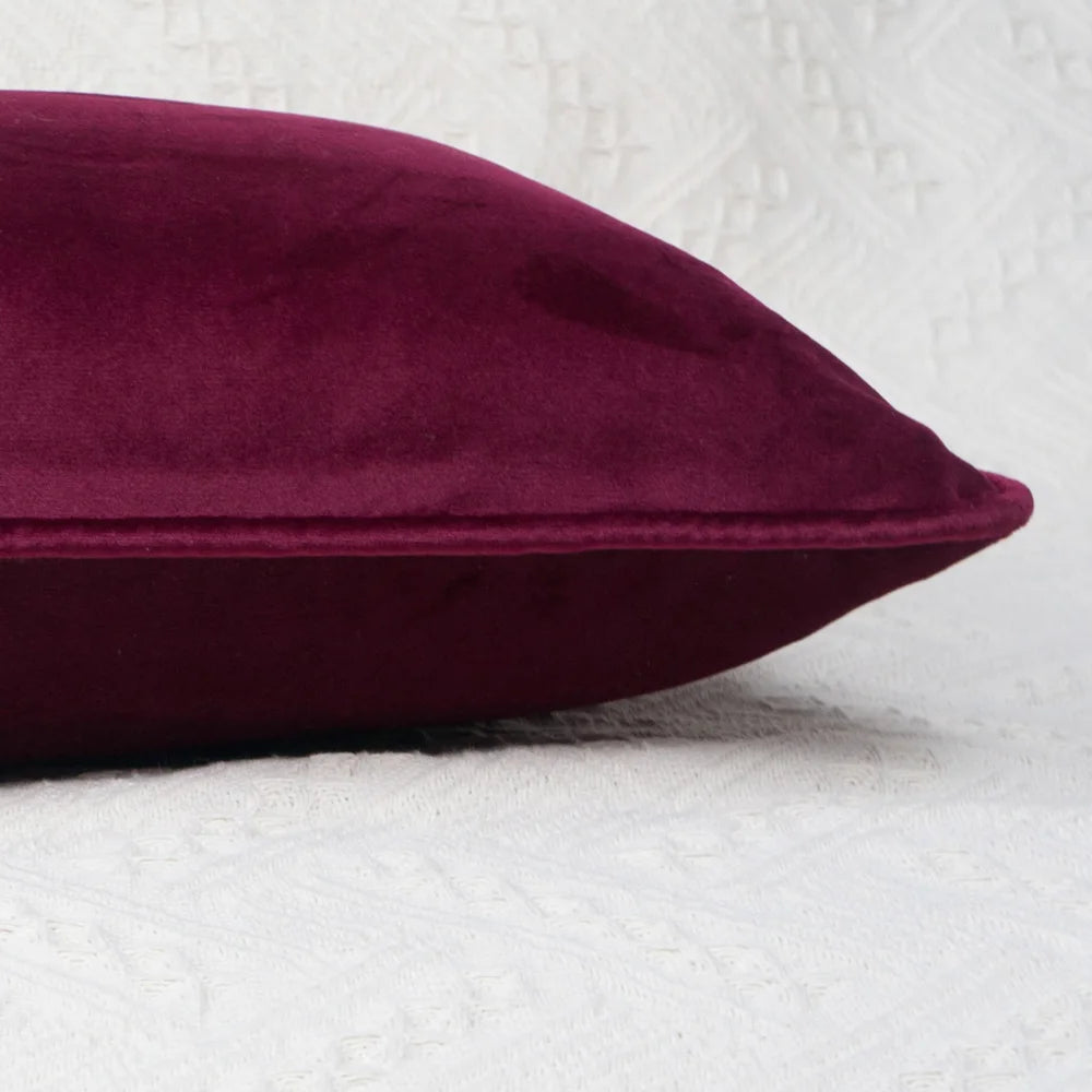 coussins décoratifs velours rouge foncé élégants intérieur sans rembourrage carrés simple