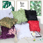 coussin carré brodé motif feuilles moderne poly couleur gris vert rouge violet