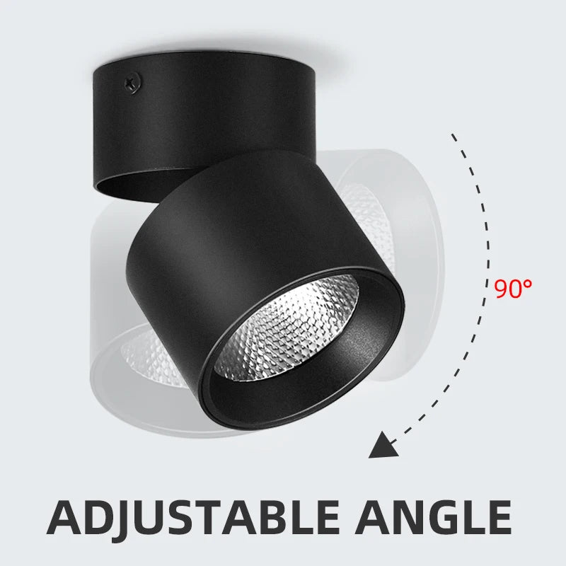 projecteur led pliable spot noir moderne 15w 40w vis câbles aluminium minimaliste