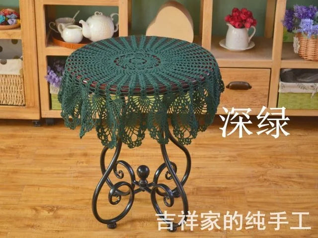 serviette table coton crocheté motif floral traditionnelle maison table manger blanc cassé