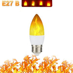 ampoule effet flamme led modes e14 e27 décoration intérieure simulant feu orange blanc