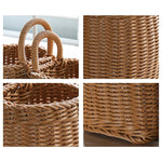panier osier marron clair tressé rustique crochets transparents oignons herbes aromatiques fleurs blancs