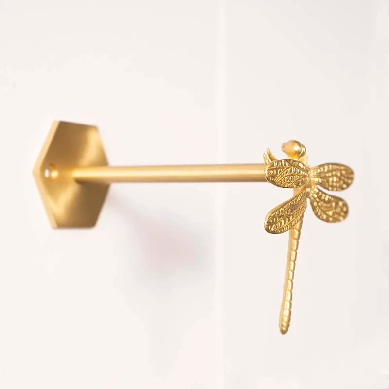 pince rideau dorée insectes anges détails sculptés quincaillerie fenêtre vintage opaques