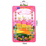 tapis interactif éducatif moderne enfants illustrations paysages symboles couleur rose bleu vert jaune