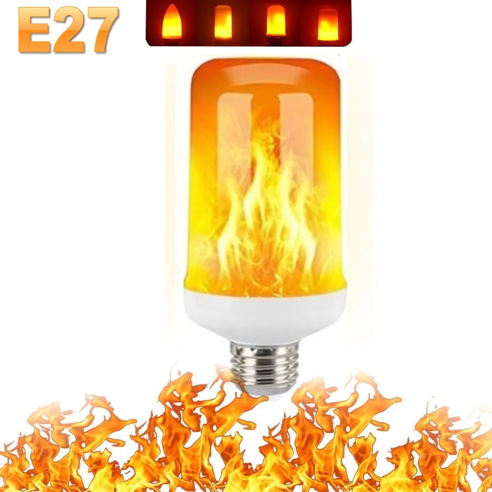 ampoule effet flamme led modes e14 e27 décoration intérieure simulant feu orange blanc
