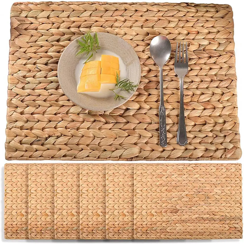 Vue de dessus du set de table en bambou 30x40 cm