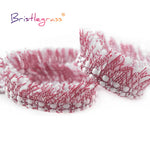 ruban frisé décoratif polyestère blanc vert rose rouge beige franges motifs floraux 25mm 10yards