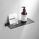 étagère murale moderne acier inoxydable noir vis fixations rangement salle bain minimaliste cosmétiques plantes